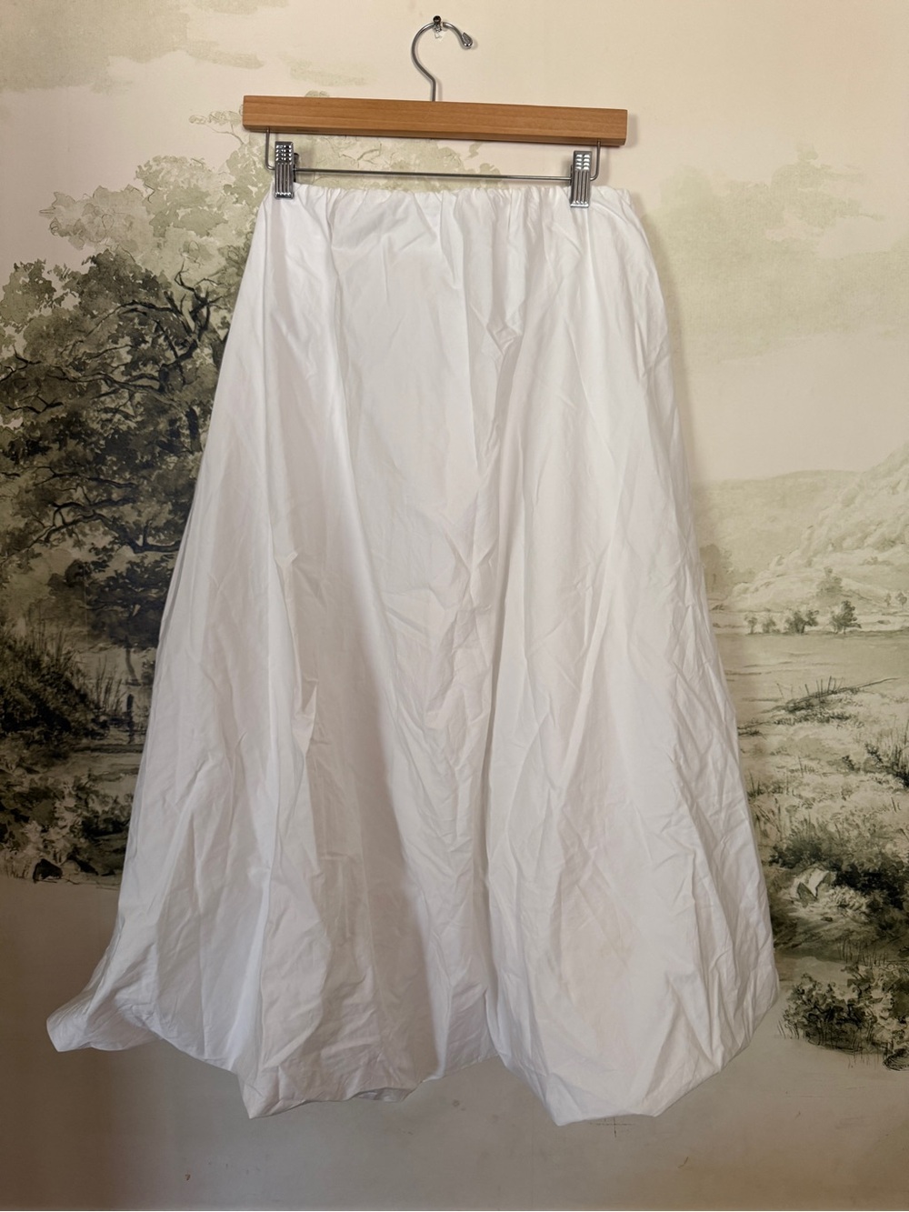 Zara White Midi A-Line Skirt